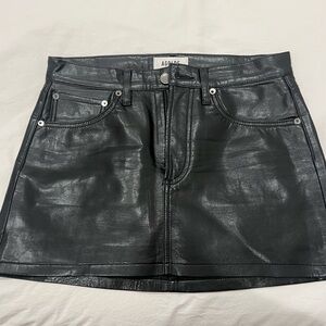 AGOLDE Liv Mini Leather Skirt